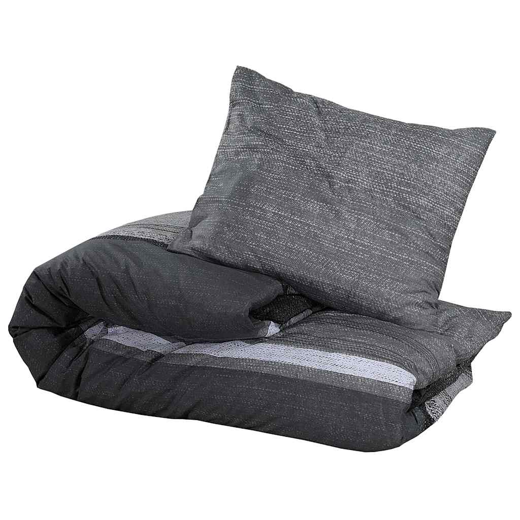vidaXL Σετ Παπλωματοθήκης Σκούρο Γκρι 260x240 εκ. Βαμβακερό