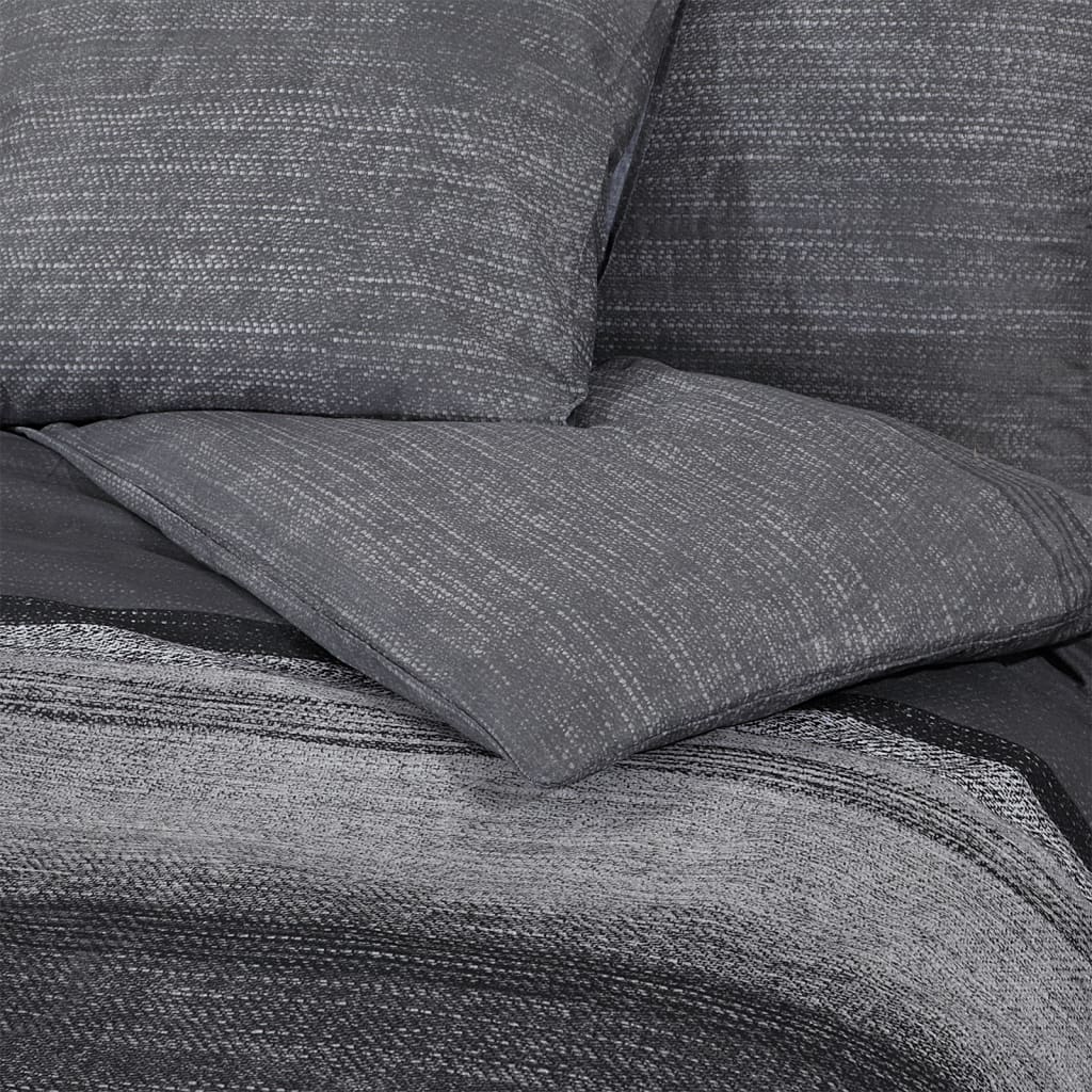 vidaXL Σετ Παπλωματοθήκης Σκούρο Γκρι 225x220 εκ. Βαμβακερό