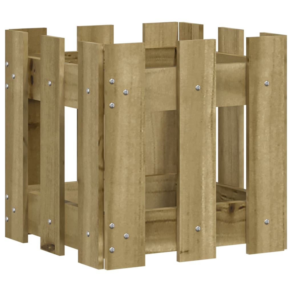 vidaXL Ζαρντινιέρα με Σχέδιο Φράχτη 30x30x30 εκ. Εμποτισμ. Ξύλο Πεύκου