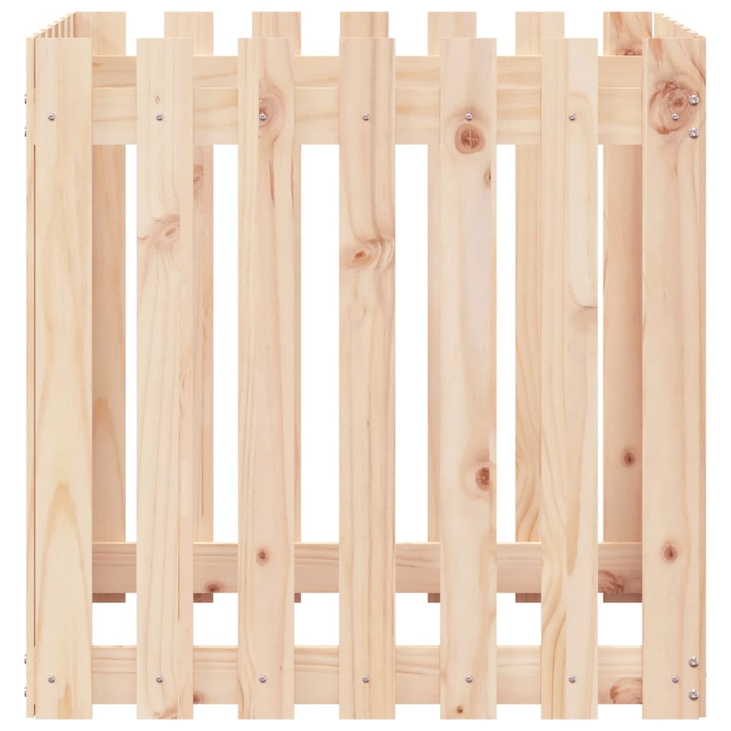 vidaXL Ζαρντινιέρα με Σχέδιο Φράχτη 70 x 70 x 70 εκ. Μασίφ Ξύλο Πεύκου