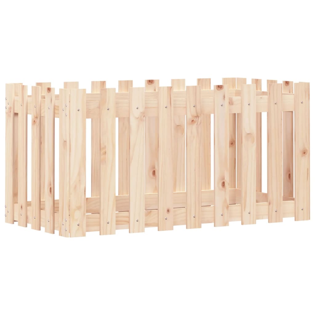 vidaXL Ζαρντινιέρα Υπερυψωμένη Σχ Φράχτη 100 x 50 x 50 εκ. Μασίφ Πεύκο