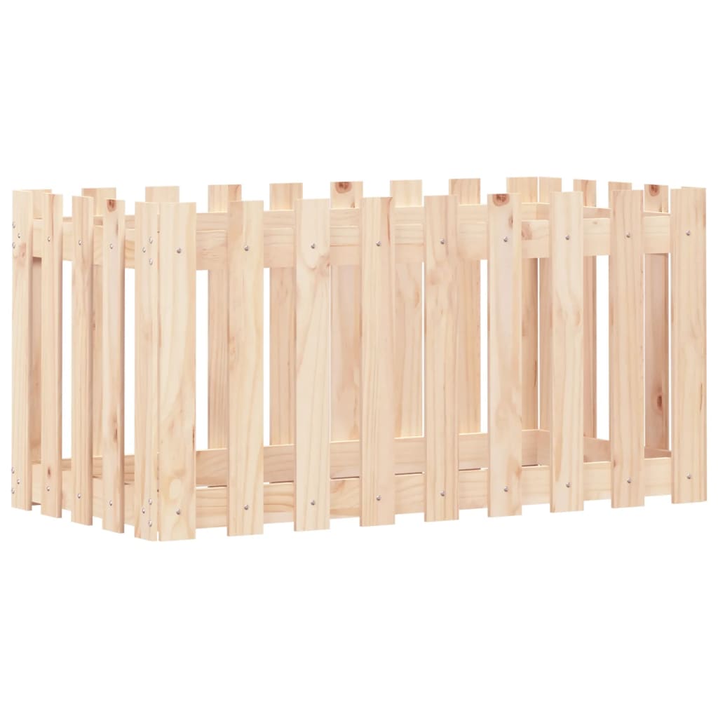 vidaXL Ζαρντινιέρα Υπερυψωμένη Σχ Φράχτη 100 x 50 x 50 εκ. Μασίφ Πεύκο