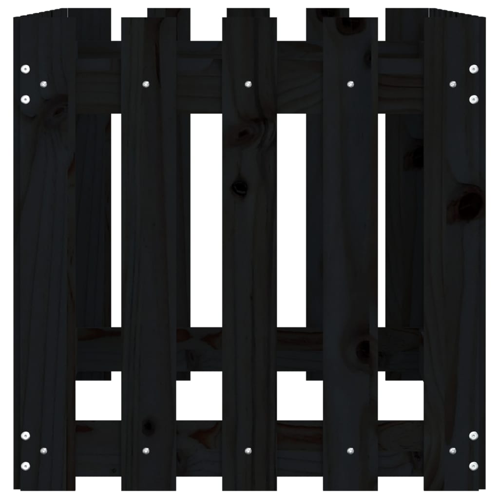 vidaXL Ζαρντινιέρα Υπερυψωμένη Σχ Φράχτη Μαύρη 100x50x50εκ Μασίφ Πεύκο