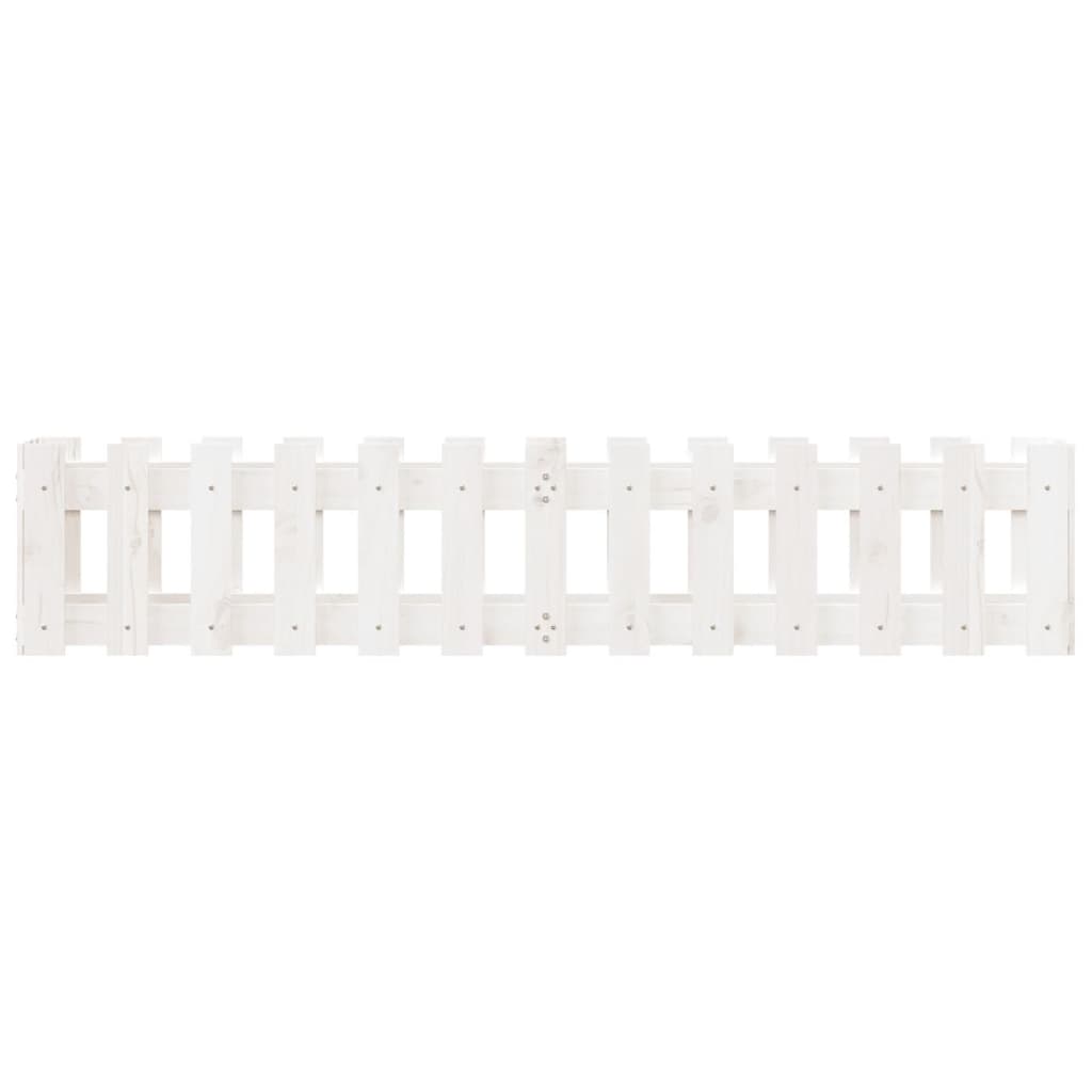 vidaXL Ζαρντινιέρα Υπερυψωμένη Σχ Φράχτη Λευκή 150x30x30εκ Μασίφ Πεύκο