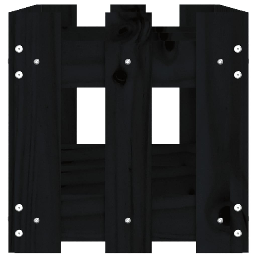 vidaXL Ζαρντινιέρα Υπερυψωμένη Σχ Φράχτη Μαύρη 150x30x30εκ Μασίφ Πεύκο