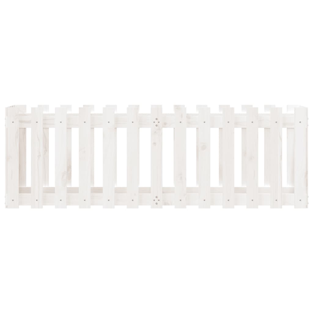 vidaXL Ζαρντινιέρα Υπερυψωμένη Σχ Φράχτη Λευκή 150x50x50εκ Μασίφ Πεύκο