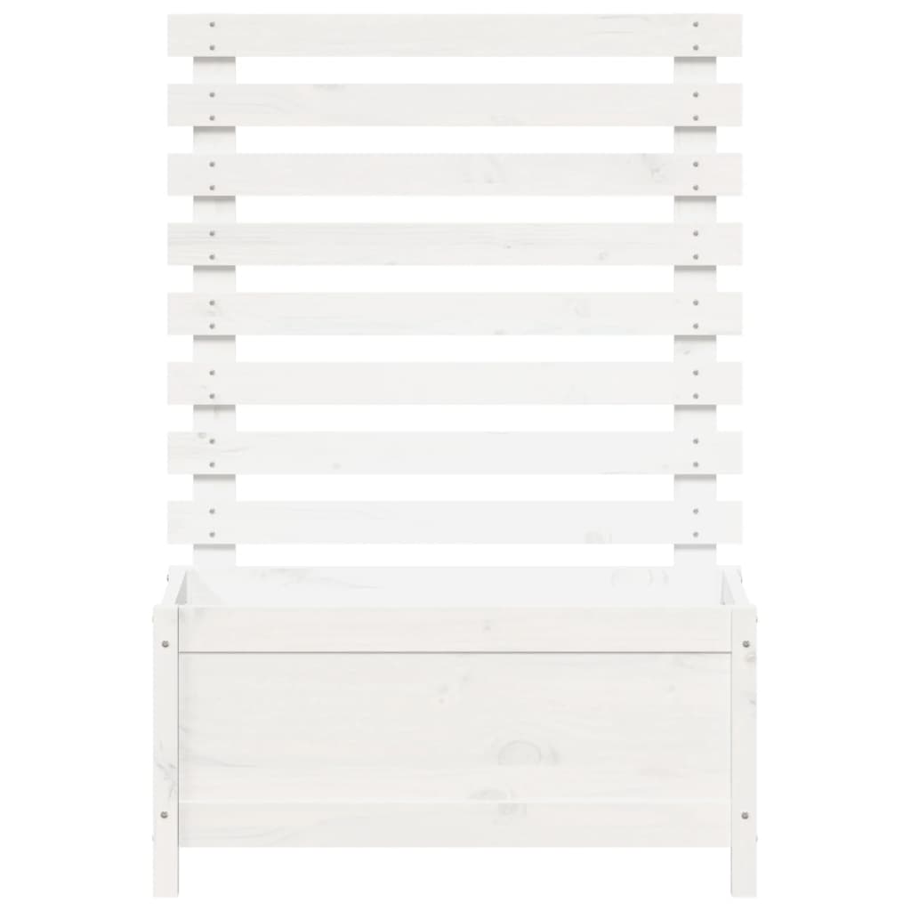 vidaXL Ζαρντινιέρα με Ράφι Λευκή 79 x 39,5 x 114 εκ. Μασίφ Ξύλο Πεύκου