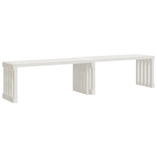 vidaXL Παγκάκι Κήπου Επεκτάσιμο Λευκό 212,5x40,5x45εκ. Μασίφ Πεύκο