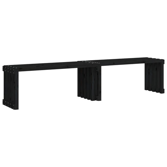 vidaXL Παγκάκι Κήπου Επεκτάσιμο Μαύρο 212,5x40,5x45εκ. Μασίφ Πεύκο