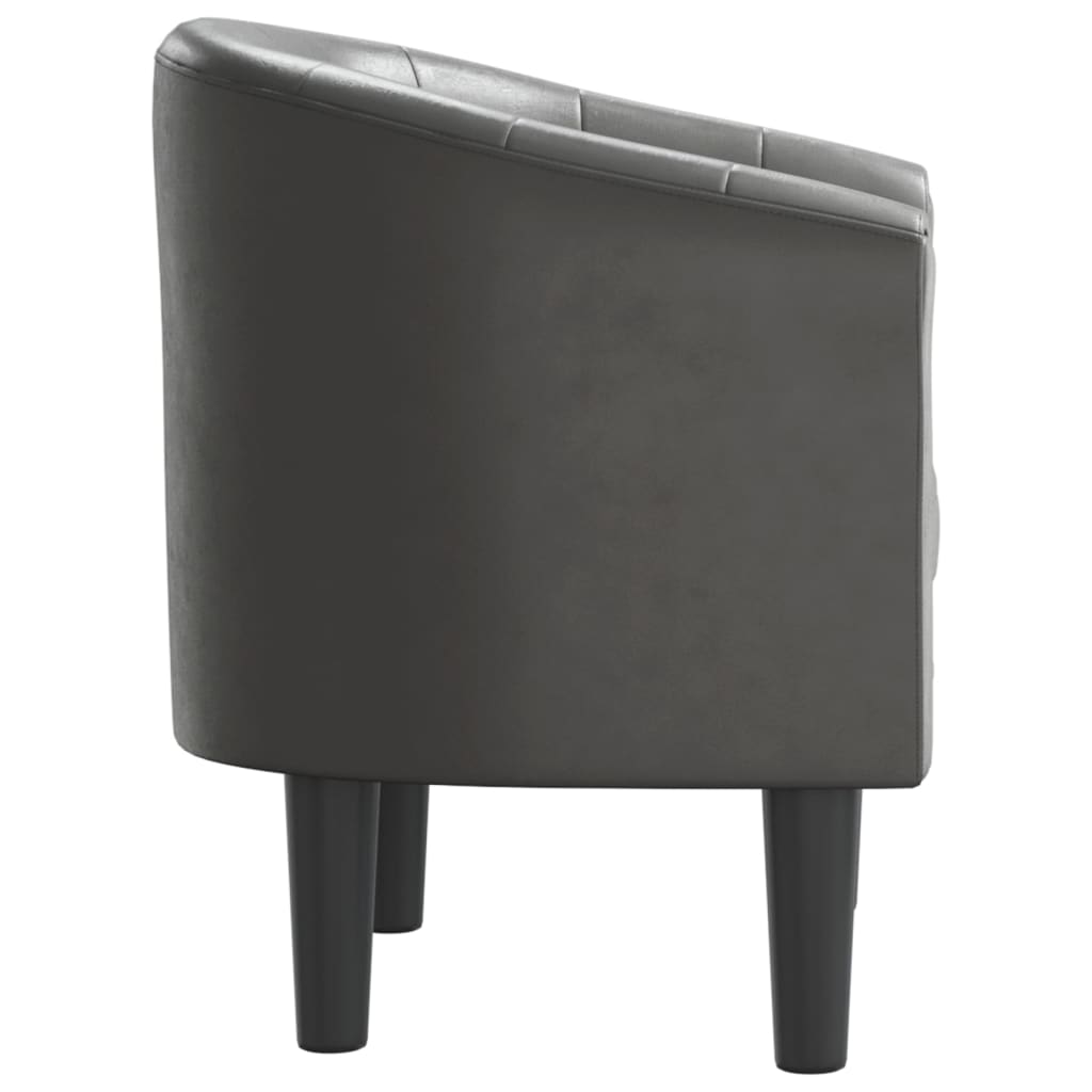 vidaXL Πολυθρόνα Μπάρελ Γκρι από Συνθετικό Δέρμα