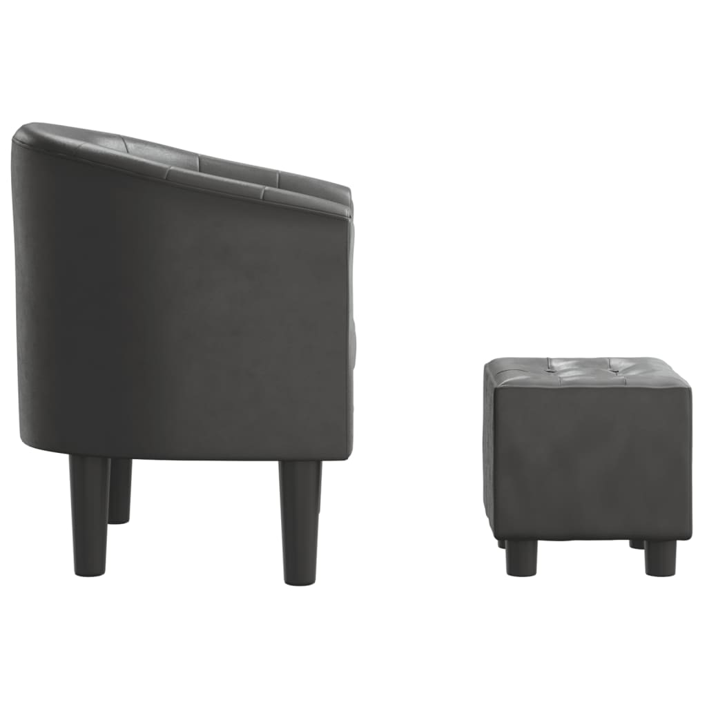 vidaXL Πολυθρόνα Μπάρελ με Υποπόδιο Γκρι από Συνθετικό Δέρμα