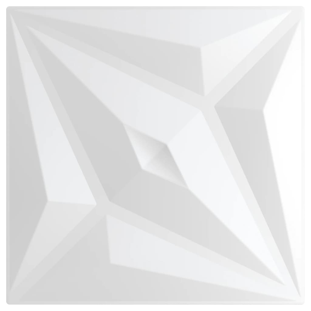 vidaXL Πάνελ Τοίχου 48 τεμ. Σχέδιο Αστέρι Λευκά 50x50εκ. 12 μ² από XPS