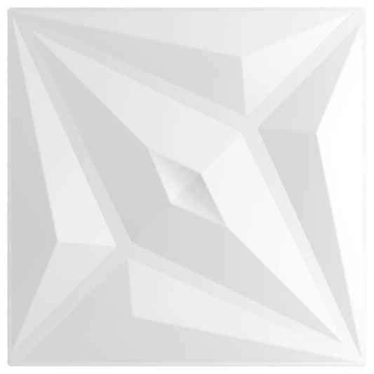 vidaXL Πάνελ Τοίχου 48 τεμ. Σχέδιο Αστέρι Λευκά 50x50εκ. 12 μ² από XPS