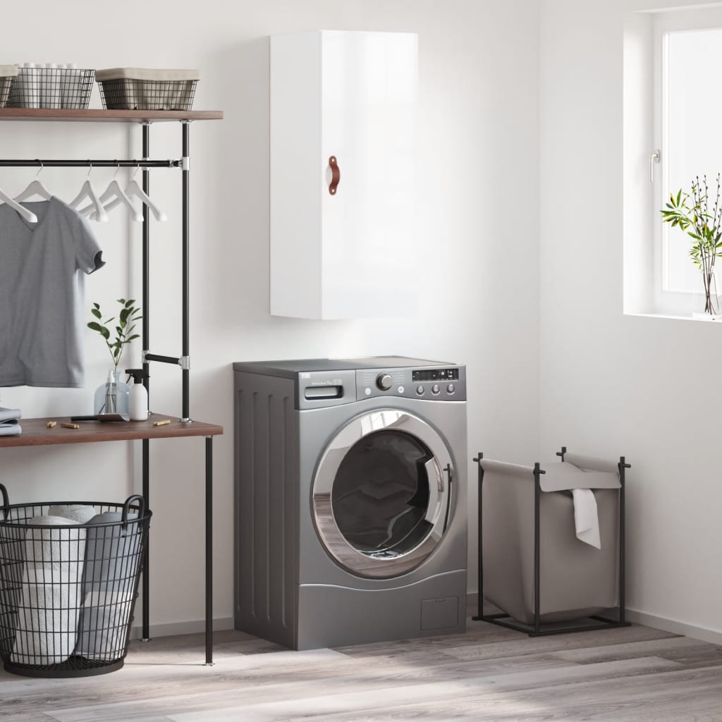 vidaXL Ντουλάπι Τοίχου Γυαλιστερό Λευκό 34,5 x 34 x 90 εκ.