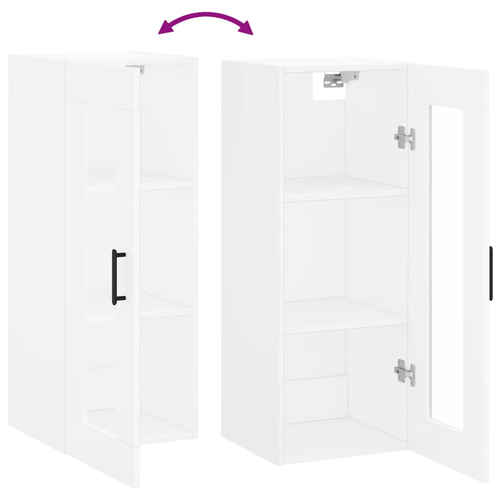 vidaXL Ντουλάπι Τοίχου Λευκό 34,5 x 34 x 90 εκ.