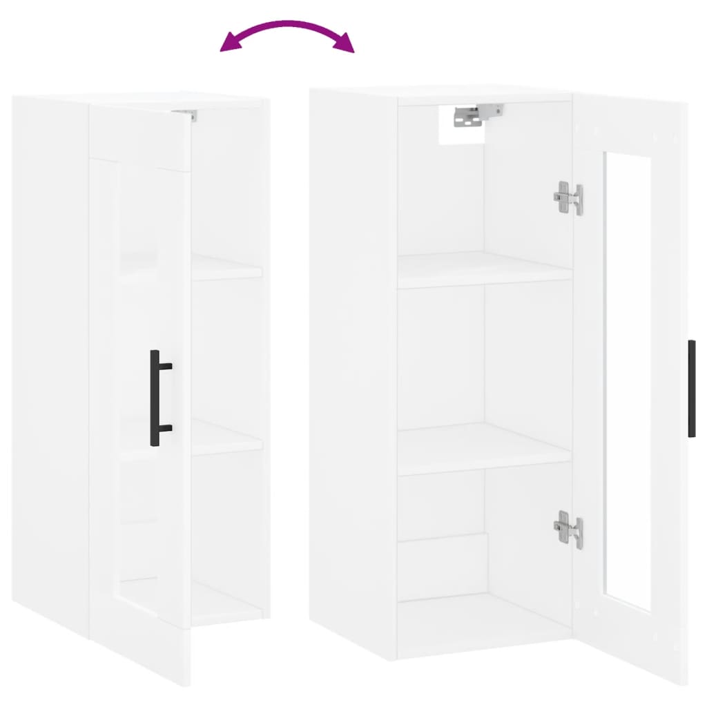 vidaXL Ντουλάπι Τοίχου Λευκό 34,5 x 34 x 90 εκ.