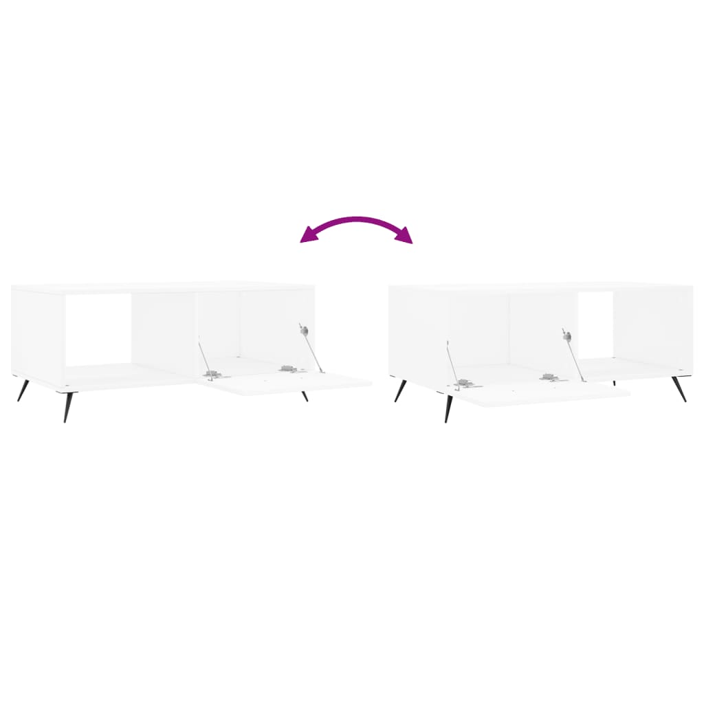 vidaXL Τραπεζάκι Σαλονιού Λευκό 90x50x40 εκ. Επεξεργασμένο Ξύλο