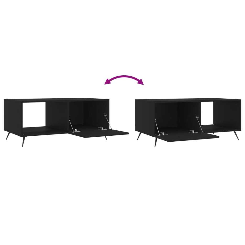 vidaXL Τραπεζάκι Σαλονιού Μαύρο 90x50x40 εκ. Επεξεργασμένο Ξύλο