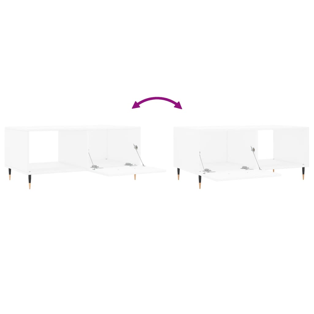 vidaXL Τραπεζάκι Σαλονιού Λευκό 90x50x40 εκ. Επεξεργασμένο Ξύλο