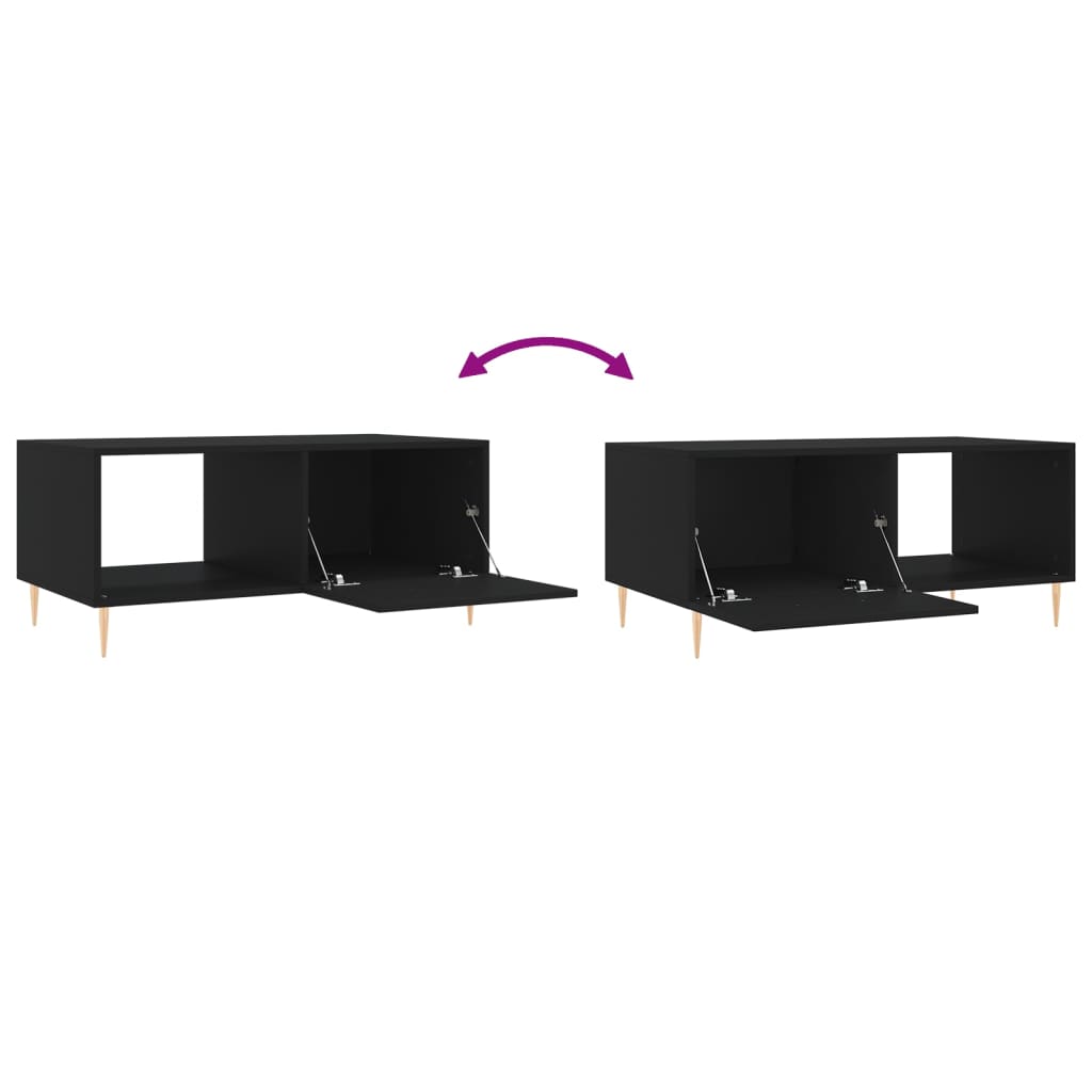 vidaXL Τραπεζάκι Σαλονιού Μαύρο 90x50x40 εκ. Επεξεργασμένο Ξύλο