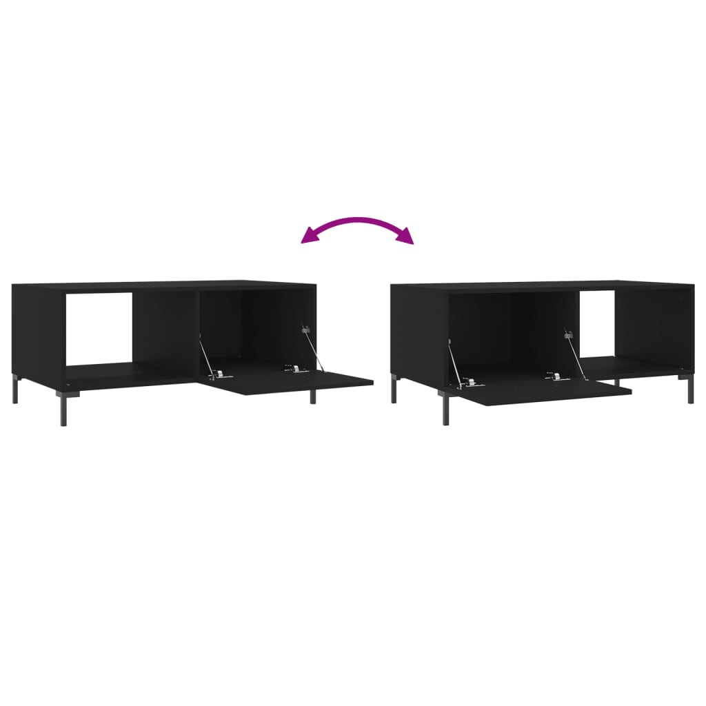 vidaXL Τραπεζάκι Σαλονιού Μαύρο 90x50x40 εκ. Επεξεργασμένο Ξύλο