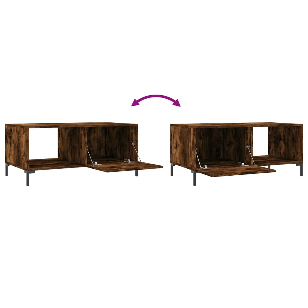 vidaXL Τραπεζάκι Σαλονιού Καπνιστή Δρυς 90x50x40 εκ. Επεξεργασμ. Ξύλο