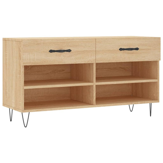 vidaXL Παπουτσοθήκη Sonoma Δρυς 102x35x55 εκ. από Επεξεργασμένο Ξύλο