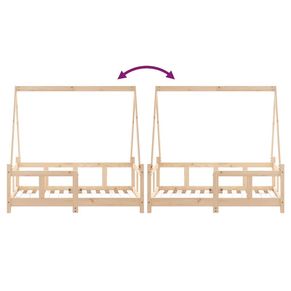 vidaXL Πλαίσιο Παιδικού Κρεβατιού 70 x 140 εκ. από Μασίφ Ξύλο Πεύκου