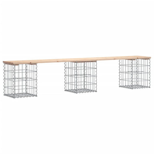 vidaXL Παγκάκι Κήπου Συρματοκιβώτιο 203x31x42εκ. από Μασίφ Ξύλο Πεύκου