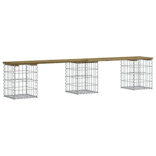vidaXL Παγκάκι Κήπου Συρματοκιβώτιο 203x31x42 εκ. Εμποτ. Ξύλο Πεύκου