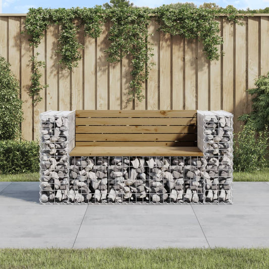 vidaXL Παγκάκι Κήπου Συρματοκιβώτιο 143x71x65,5 εκ. Εμποτ. Ξύλο Πεύκου