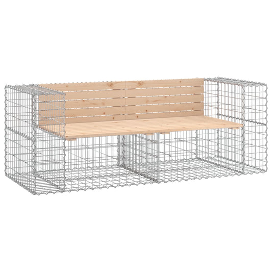 vidaXL Παγκάκι Κήπου Συρματοκιβώτιο 184x71x65,5εκ. Μασίφ Ξύλο Πεύκου
