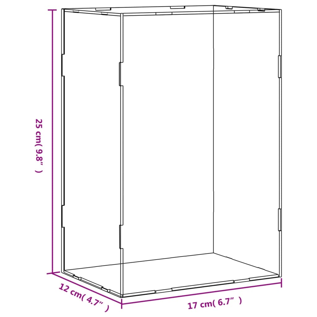 vidaXL Κουτί Βιτρίνα Διάφανο 17x12x25 εκ. Ακρυλικό