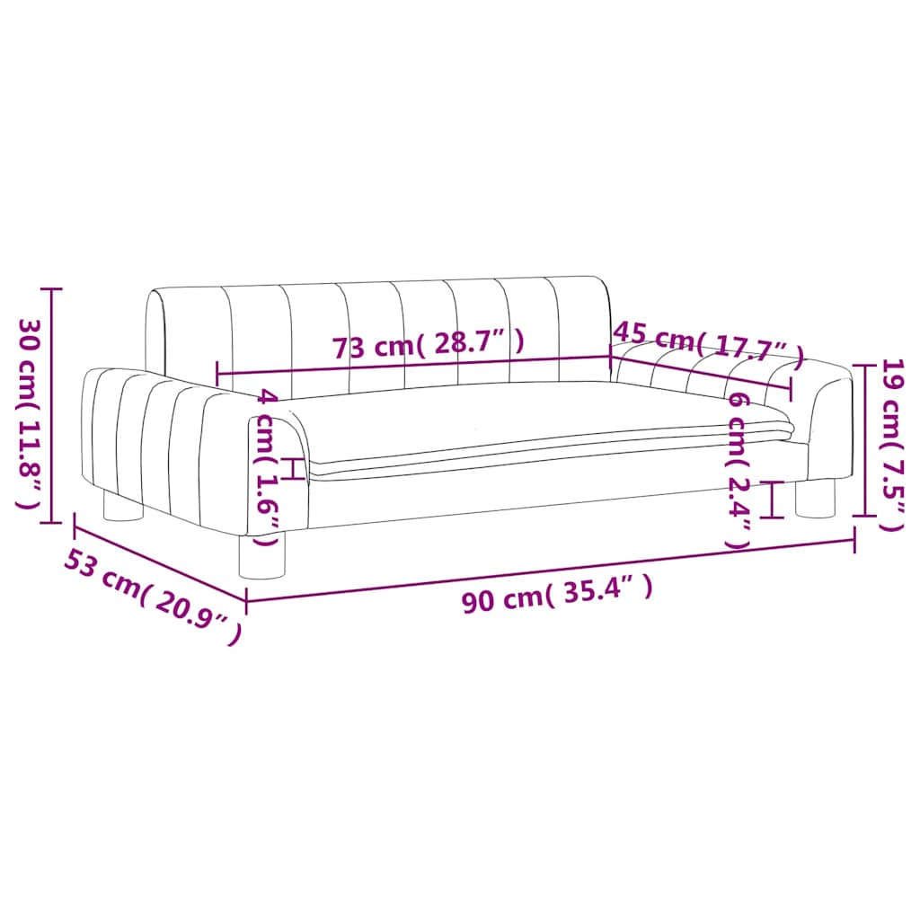 vidaXL Καναπές Παιδικός Σκούρο Γκρι 90 x 53 x 30 εκ. από Ύφασμα