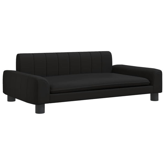 vidaXL Καναπές Παιδικός Μαύρος 90 x 53 x 30 εκ. από Συνθετικό Δέρμα