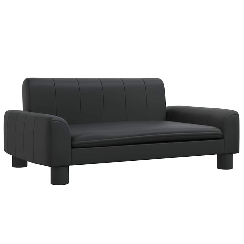 vidaXL Καναπές Παιδικός Μαύρος 70 x 45 x 30 εκ. από Συνθετικό Δέρμα