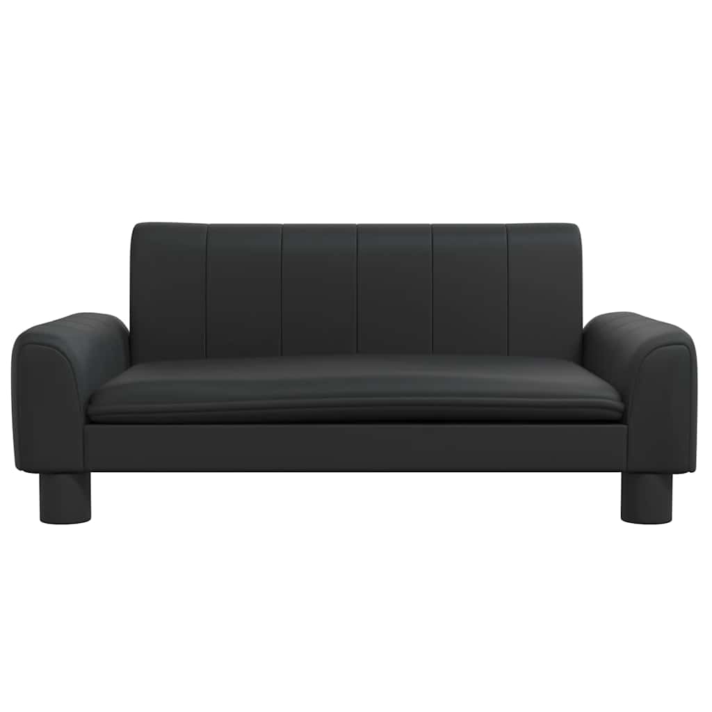vidaXL Καναπές Παιδικός Μαύρος 70 x 45 x 30 εκ. από Συνθετικό Δέρμα