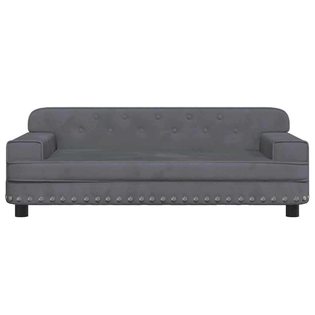 vidaXL Καναπές Παιδικός Σκούρο Γκρι 90 x 53 x 30 εκ. από Βελούδο