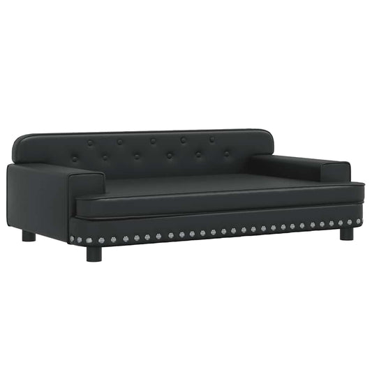 vidaXL Καναπές Παιδικός Μαύρος 90 x 53 x 30 εκ. από Συνθετικό Δέρμα