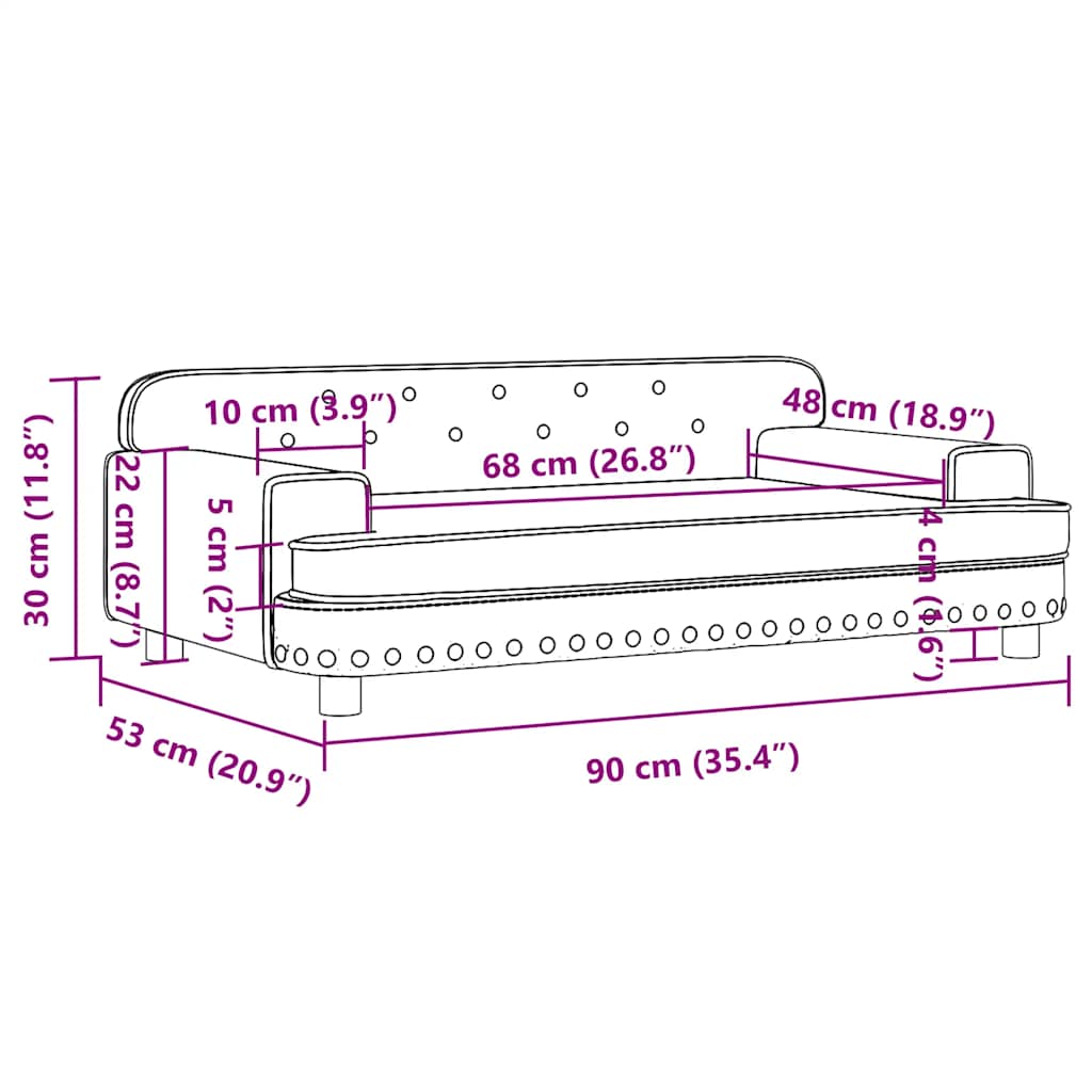 vidaXL Καναπές Παιδικός Μαύρος 90 x 53 x 30 εκ. από Συνθετικό Δέρμα