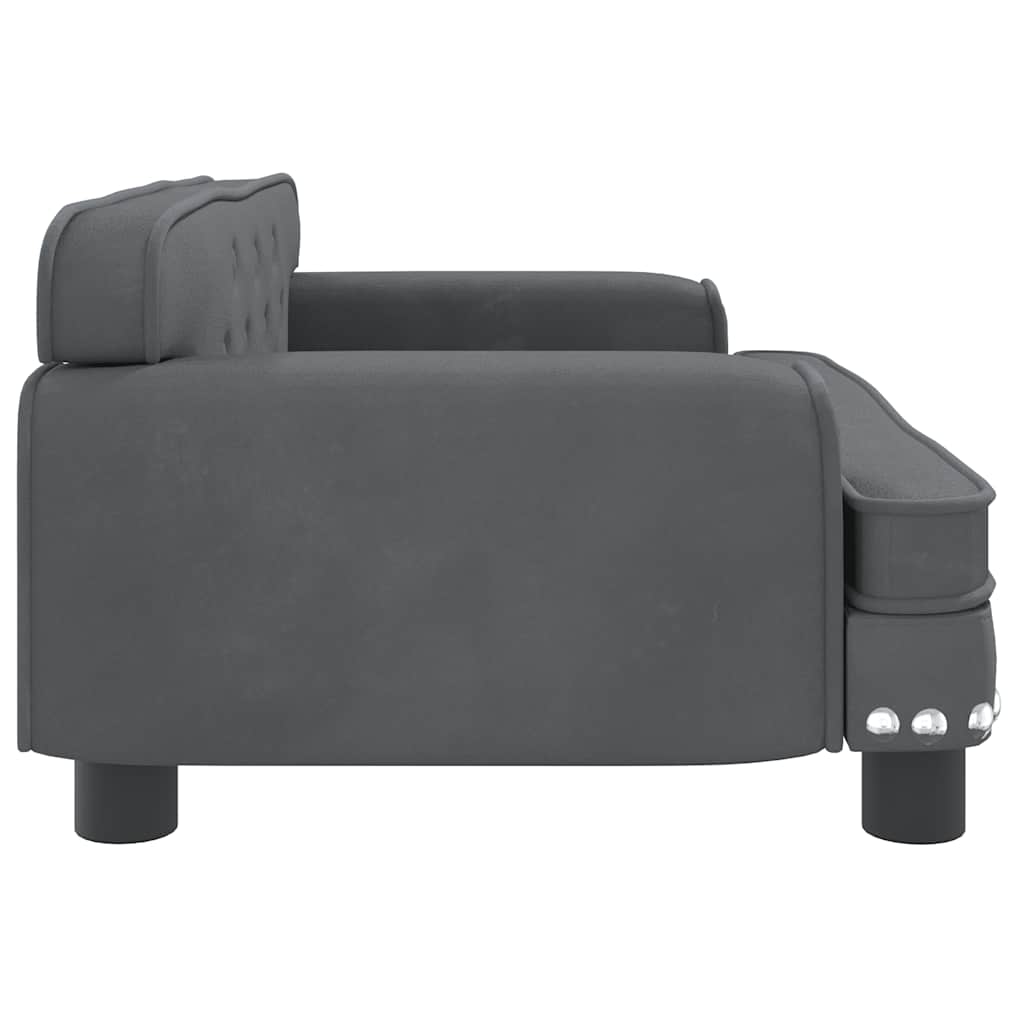 vidaXL Καναπές Παιδικός Σκούρο Γκρι 70 x 45 x 30 εκ. από Βελούδο