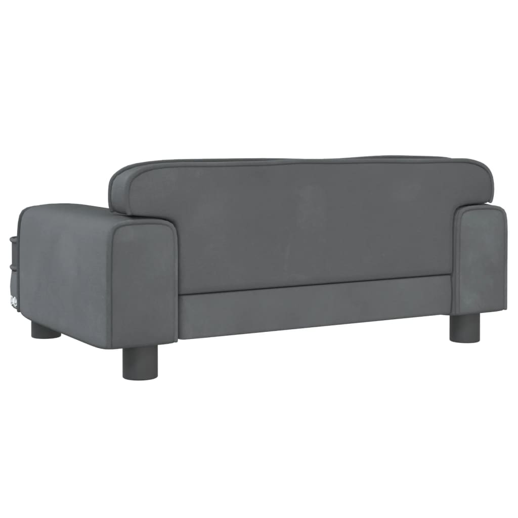vidaXL Καναπές Παιδικός Σκούρο Γκρι 70 x 45 x 30 εκ. από Βελούδο