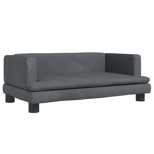 vidaXL Καναπές Παιδικός Σκούρο Γκρι 80 x 45 x 30 εκ. από Βελούδο