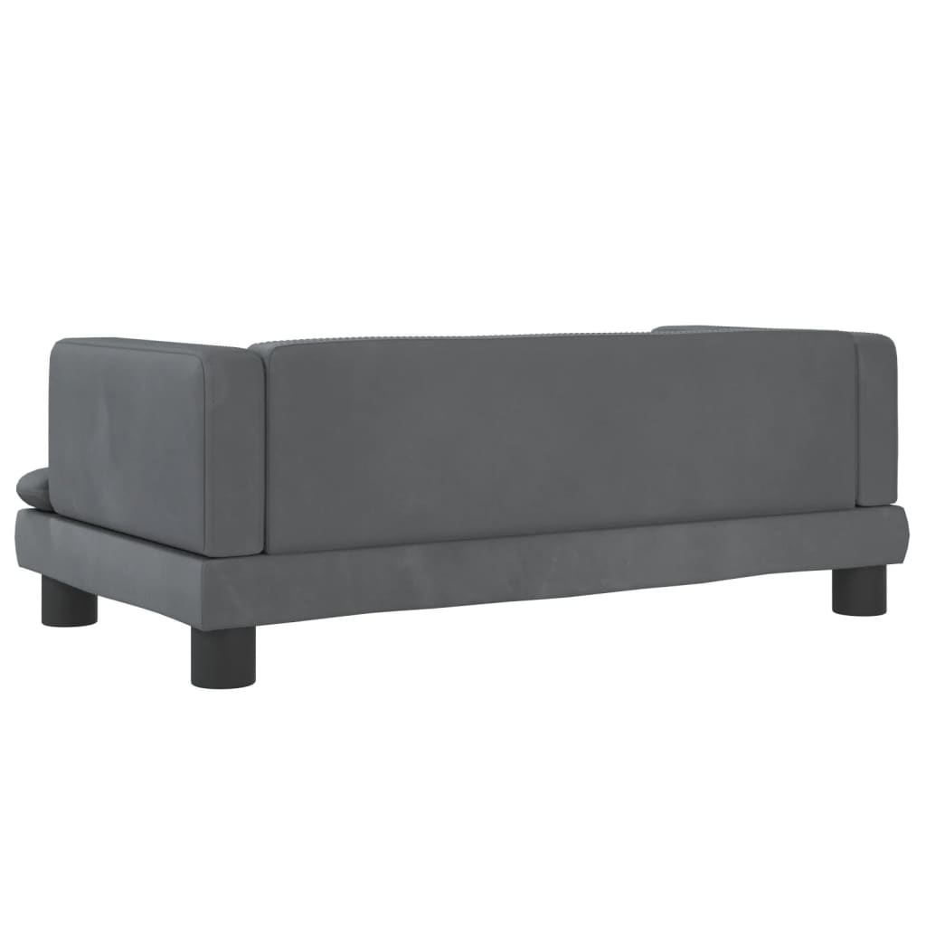vidaXL Καναπές Παιδικός Σκούρο Γκρι 80 x 45 x 30 εκ. από Βελούδο