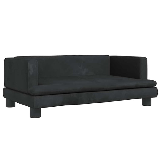 vidaXL Καναπές Παιδικός Μαύρο 80 x 45 x 30 εκ. από Βελούδο