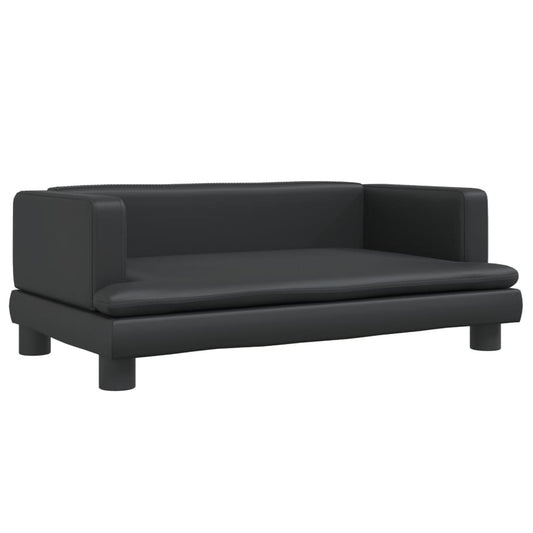 vidaXL Καναπές Παιδικός Μαύρος 80 x 45 x 30 εκ. από Συνθετικό Δέρμα