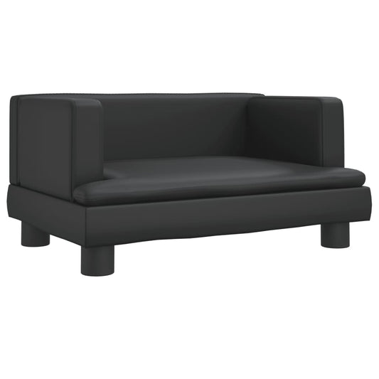 vidaXL Καναπές Παιδικός Μαύρος 60 x 40 x 30 εκ. από Συνθετικό Δέρμα