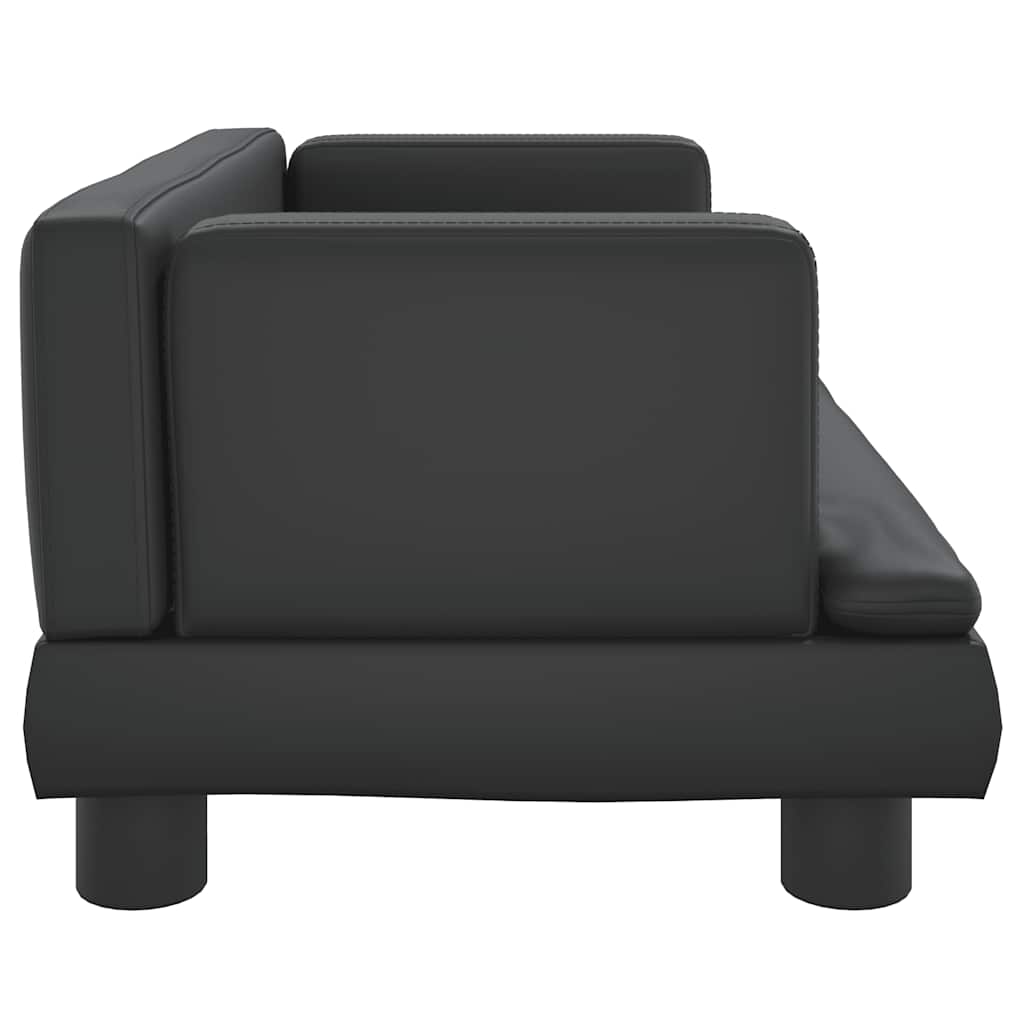 vidaXL Καναπές Παιδικός Μαύρος 60 x 40 x 30 εκ. από Συνθετικό Δέρμα