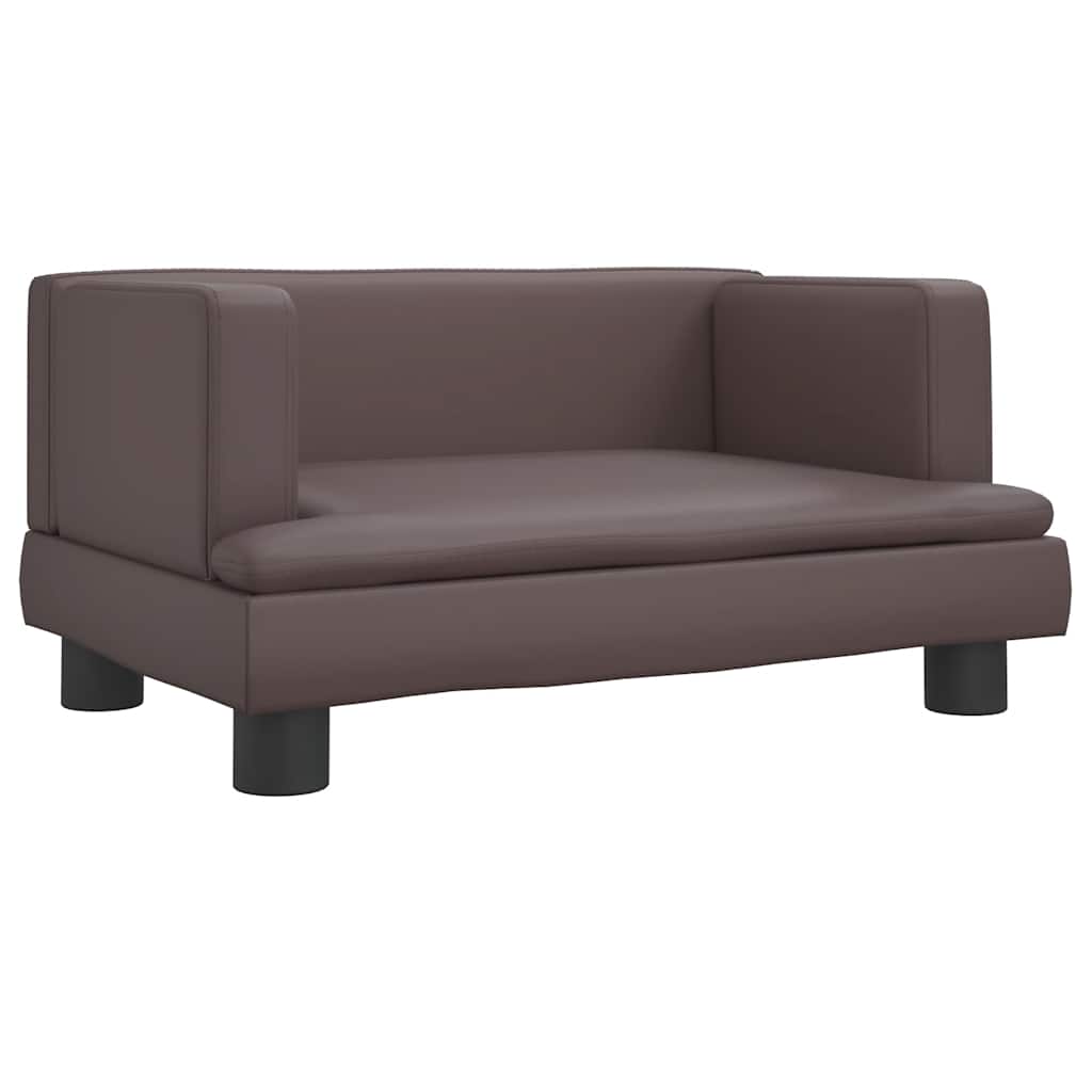 vidaXL Καναπές Παιδικός Καφέ 60 x 40 x 30 εκ. από Συνθετικό Δέρμα