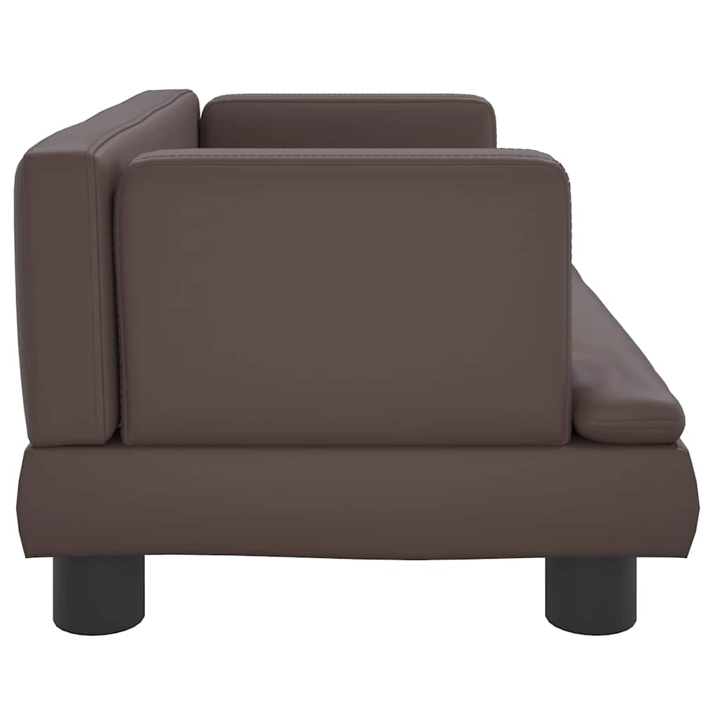 vidaXL Καναπές Παιδικός Καφέ 60 x 40 x 30 εκ. από Συνθετικό Δέρμα
